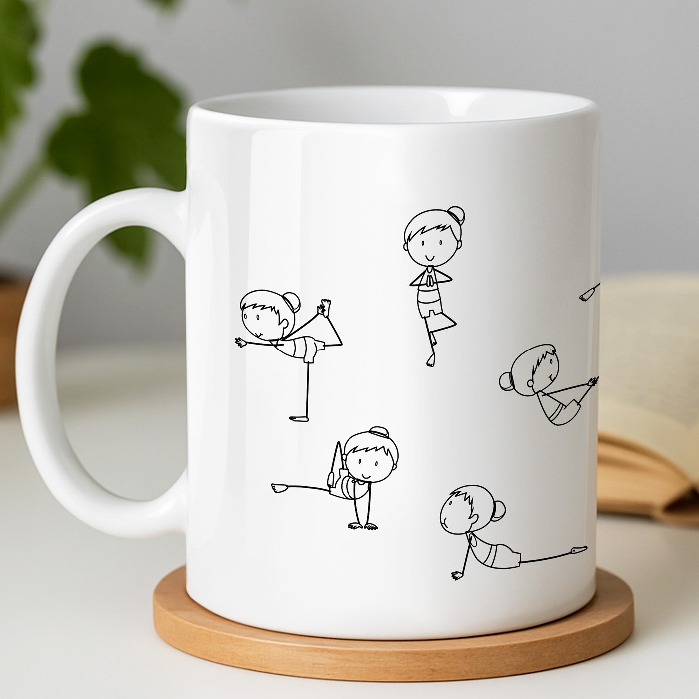 Mug de cerámica Murrano con impresión de mujer entrenadora de fitness