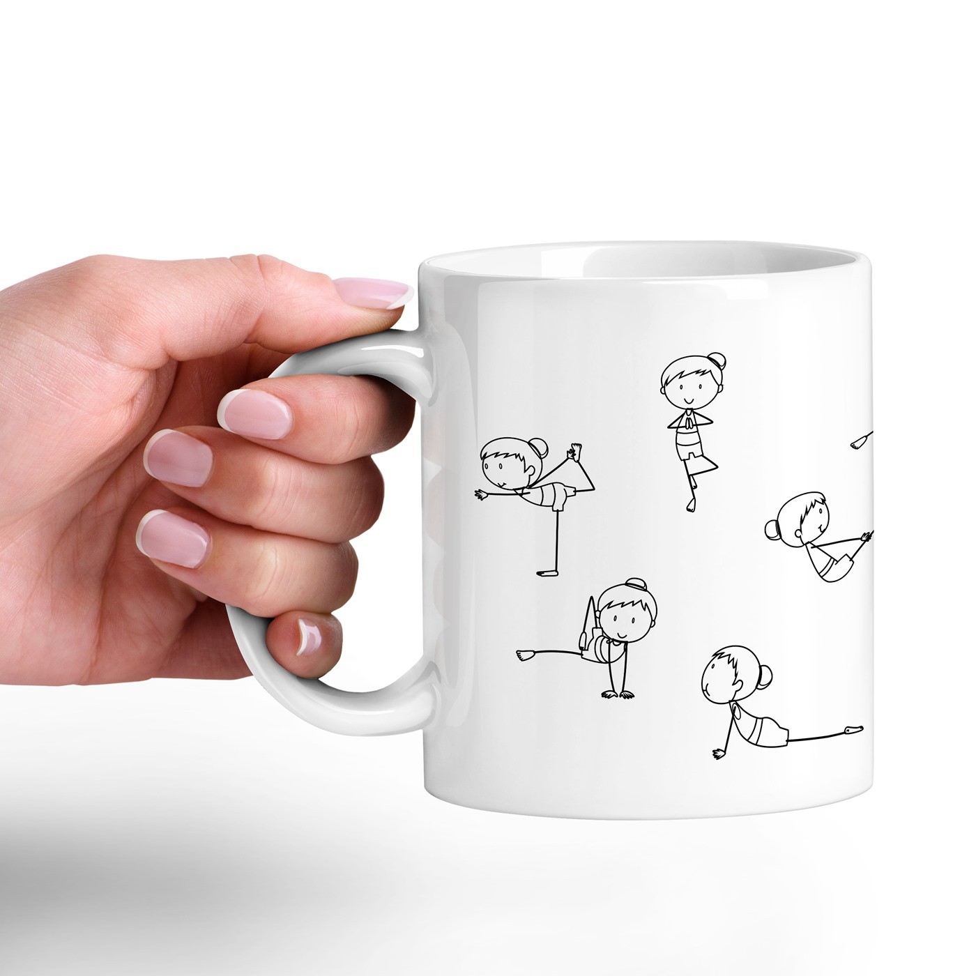 Mug de cerámica Murrano con impresión de mujer entrenadora de fitness