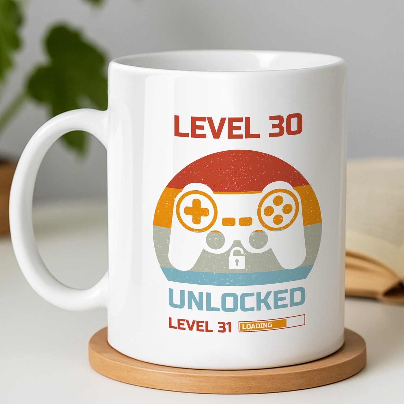 Taza de cerámica blanca Murrano con impresión de videojuegos para hombre de 30 años