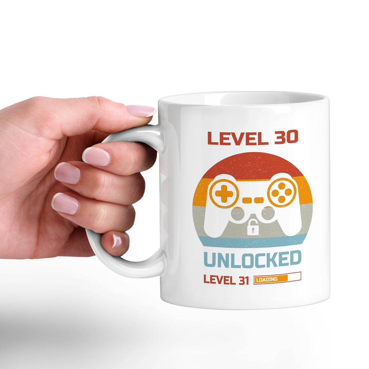 Taza de cerámica blanca Murrano con impresión de videojuegos para hombre de 30 años