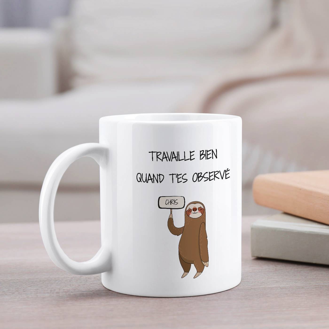 Murrano Ceramic White Mug with Print for Workmate