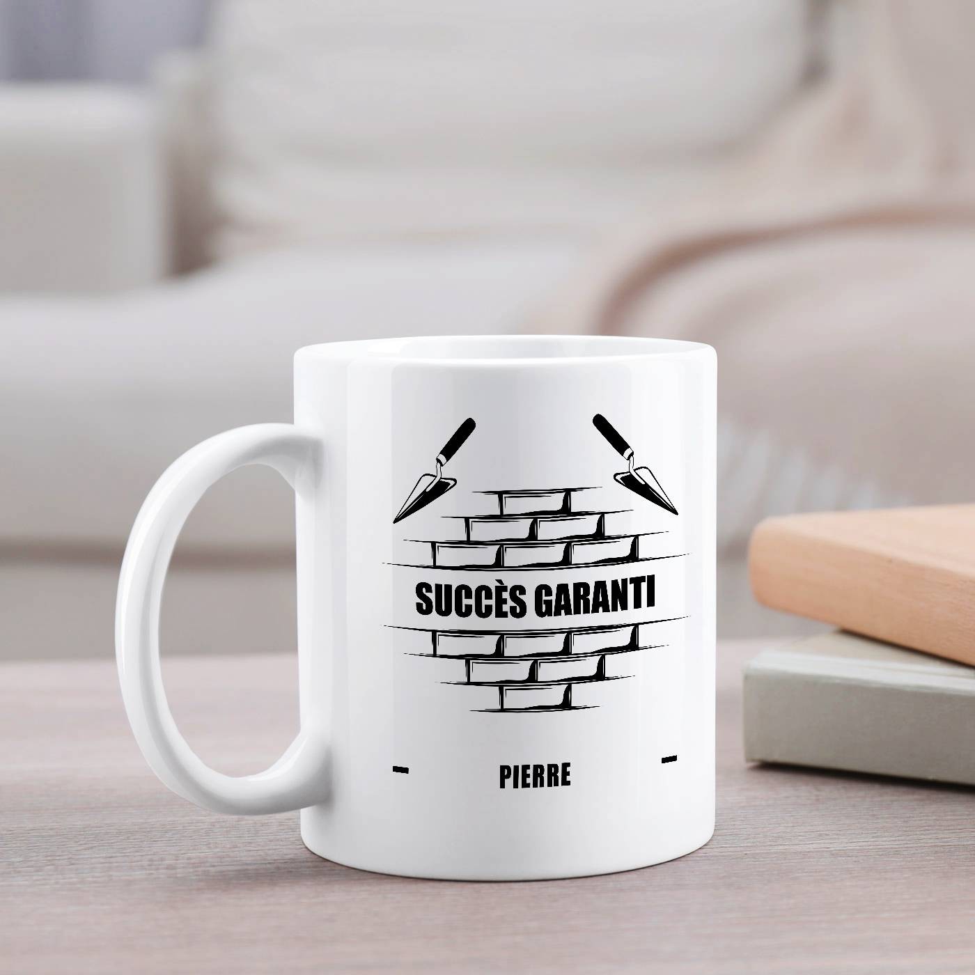 Mug de cerámica blanco Murrano con impresión para padre construcción