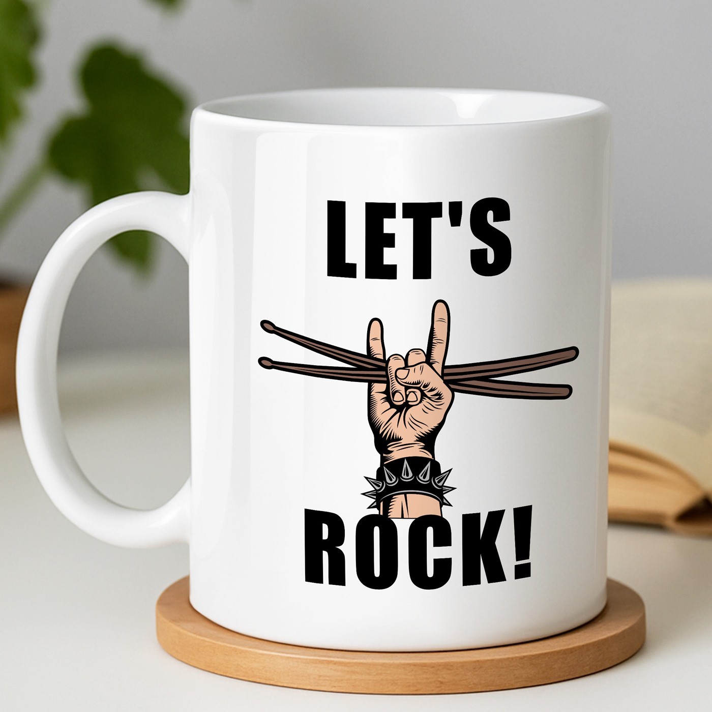 Taza de cerámica Murrano con impresión de músico para hombres