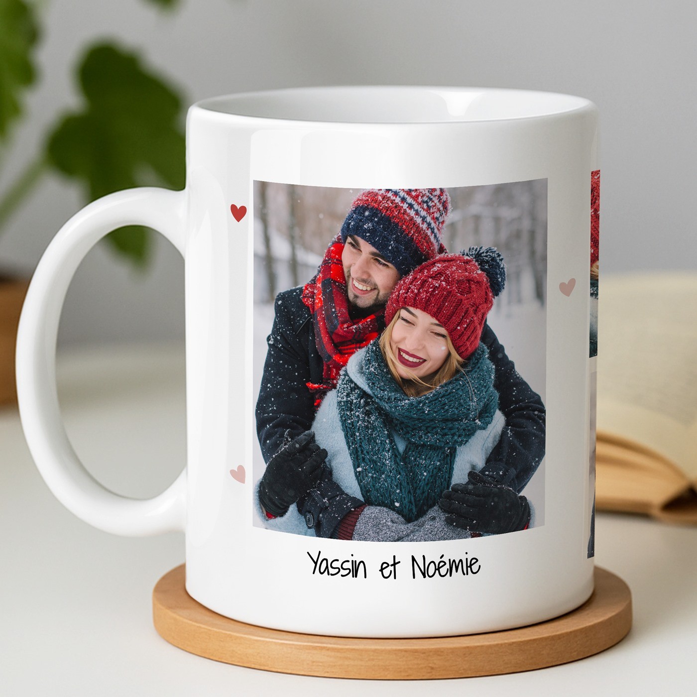 Mug de cerámica blanca Murrano con foto para novia del Día de San Valentín