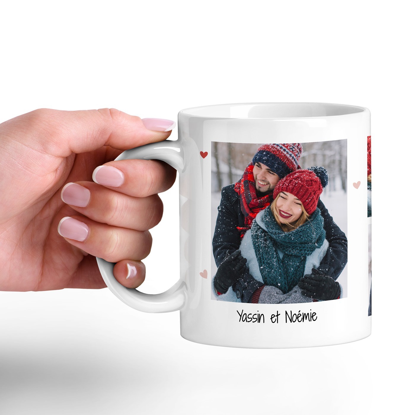Mug de cerámica blanca Murrano con foto para novia del Día de San Valentín