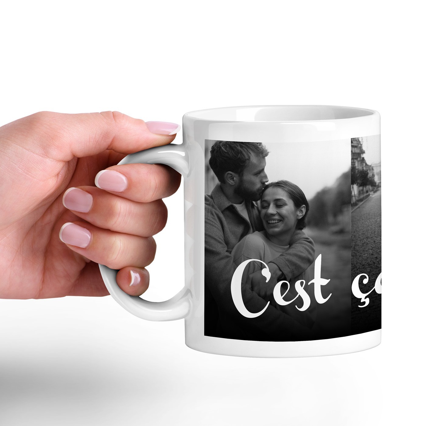 Mug de cerámica Murrano con foto para esposa esposo aniversario boda