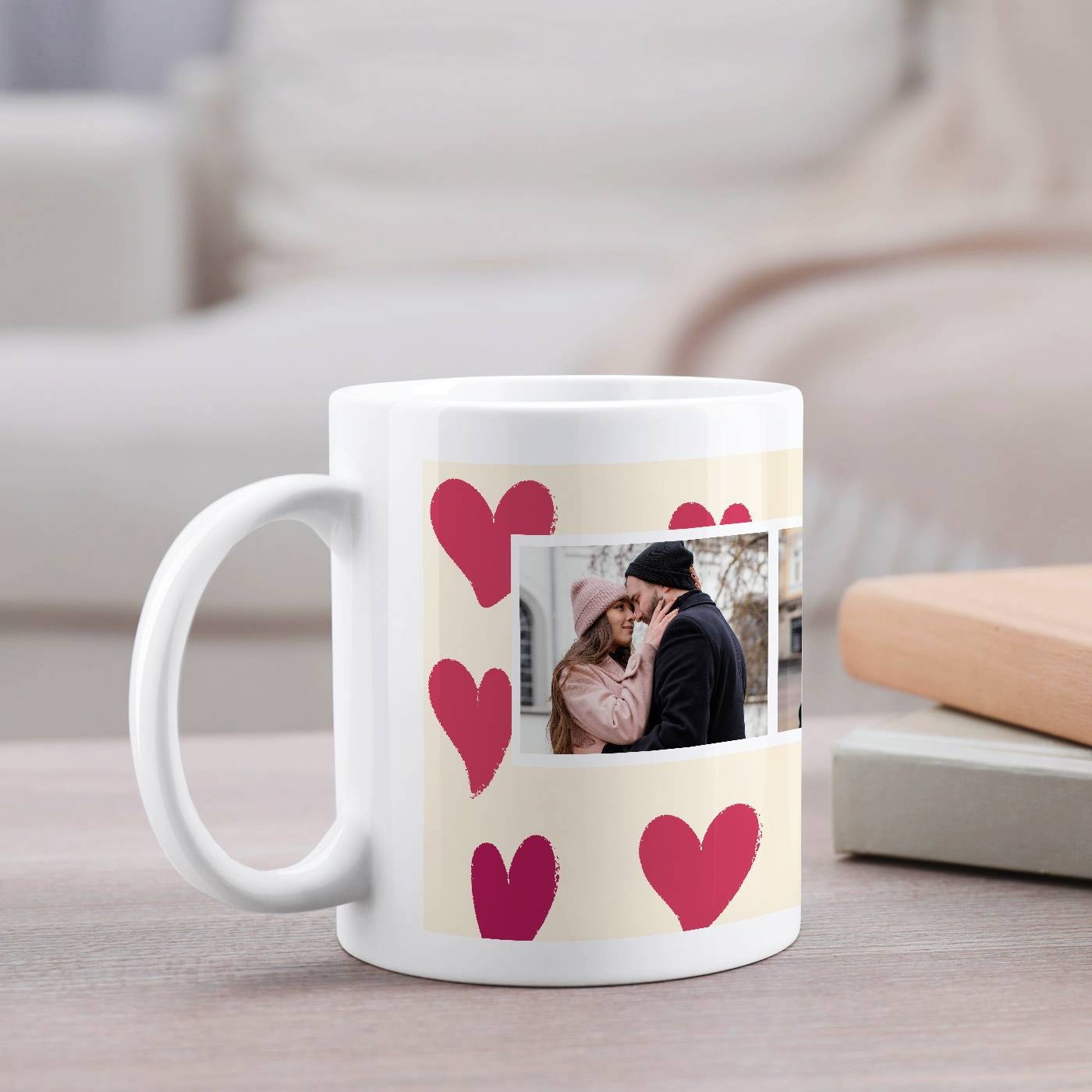 Murrano Ceramic White Mug with Photo for Valentine's Day Boyfriend
