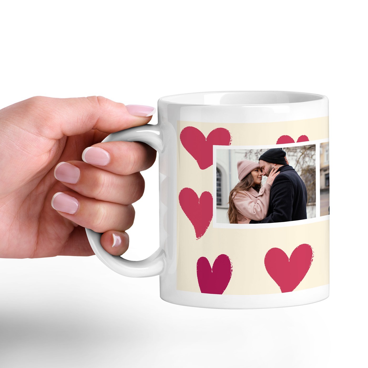 Murrano Ceramic White Mug with Photo for Valentine's Day Boyfriend