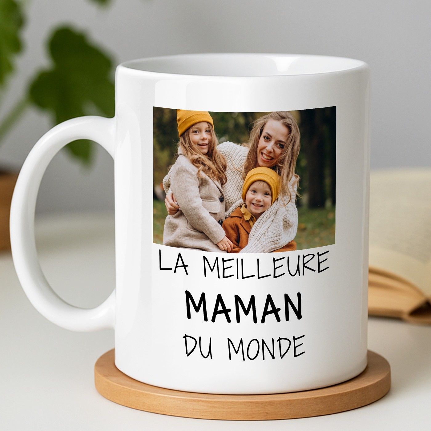 Mug de cerámica blanca Murrano con foto para el cumpleaños de mamá