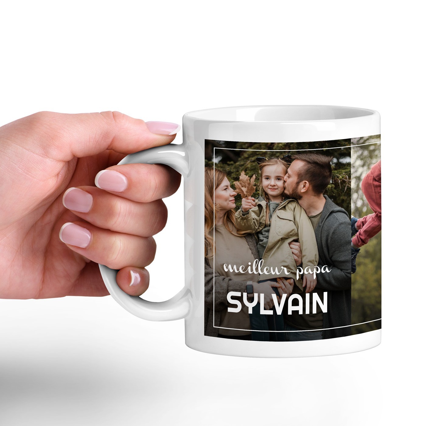 Taza de cerámica blanca Murrano con foto para el mejor papá