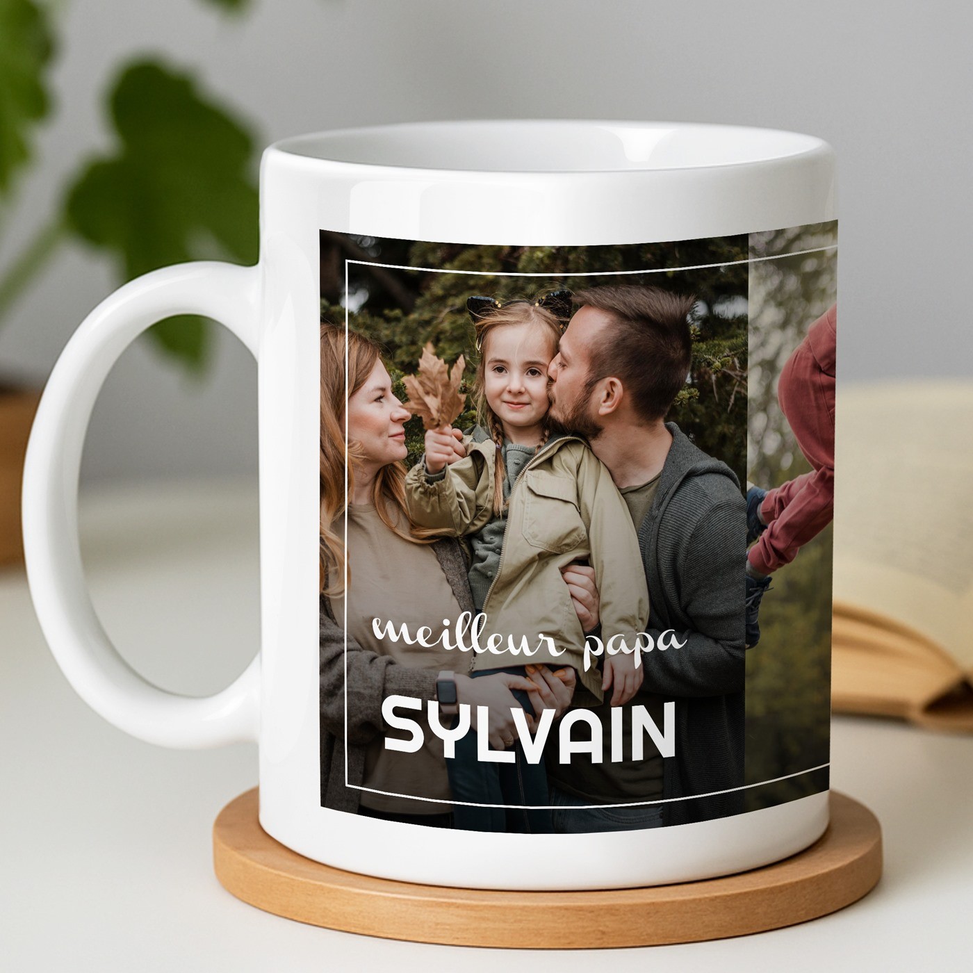 Taza de cerámica blanca Murrano con foto para el mejor papá
