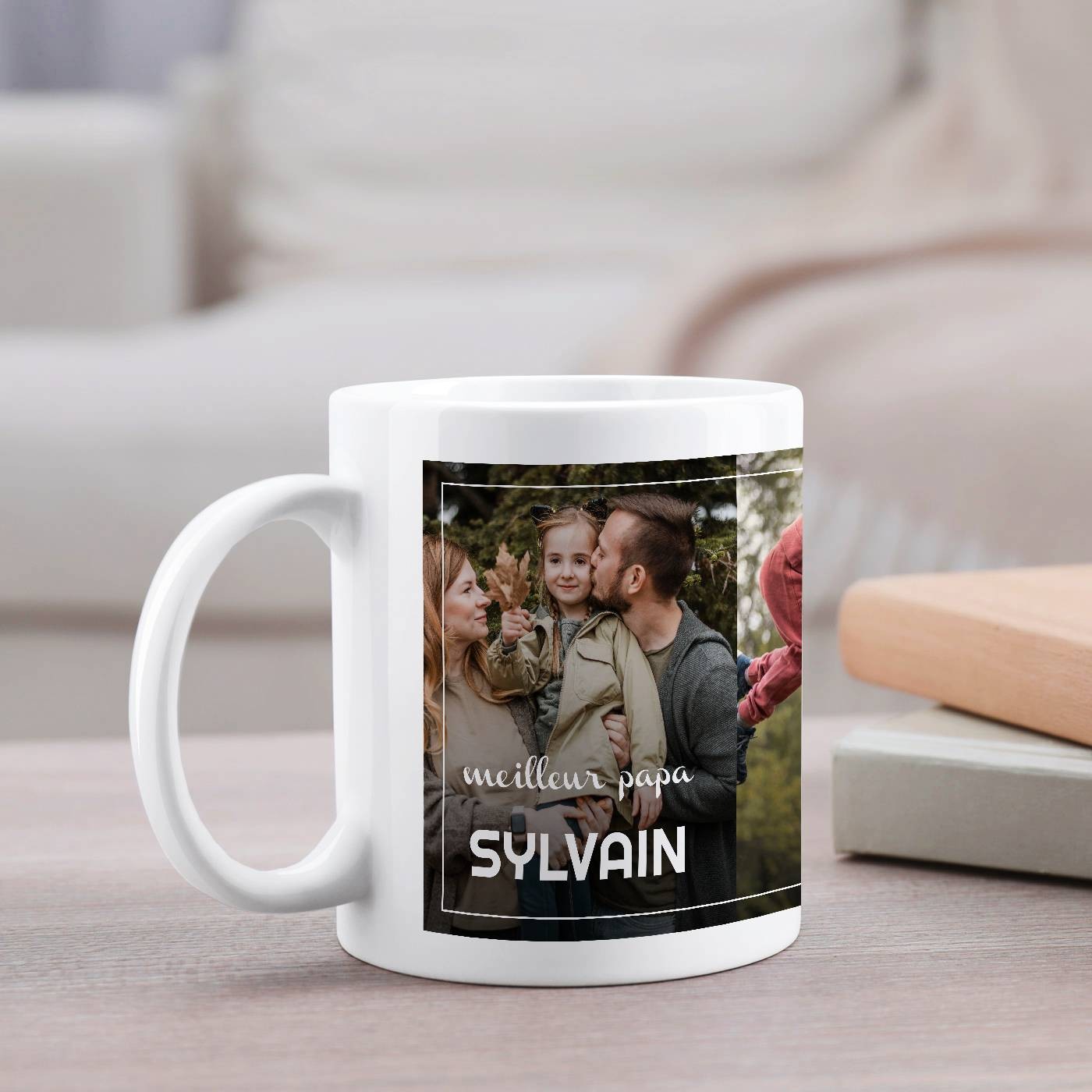 Taza de cerámica blanca Murrano con foto para el mejor papá