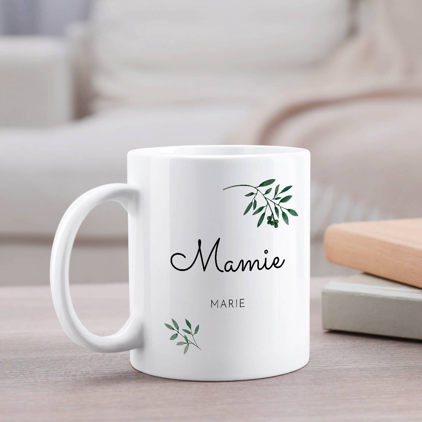 Murrano Ceramic White Mug with Photo for Grandmother's Anniversary