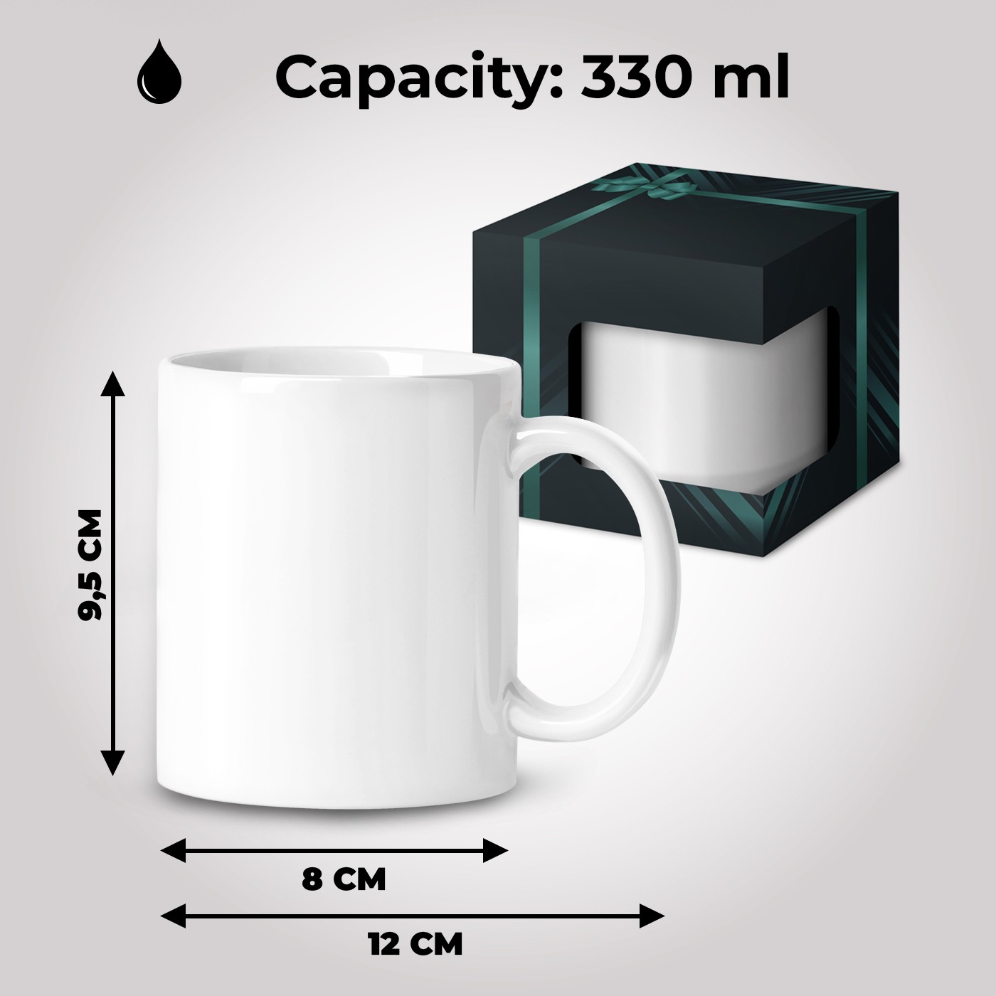 Mug de cerámica personalizado Murrano para el aniversario de la abuela, blanco