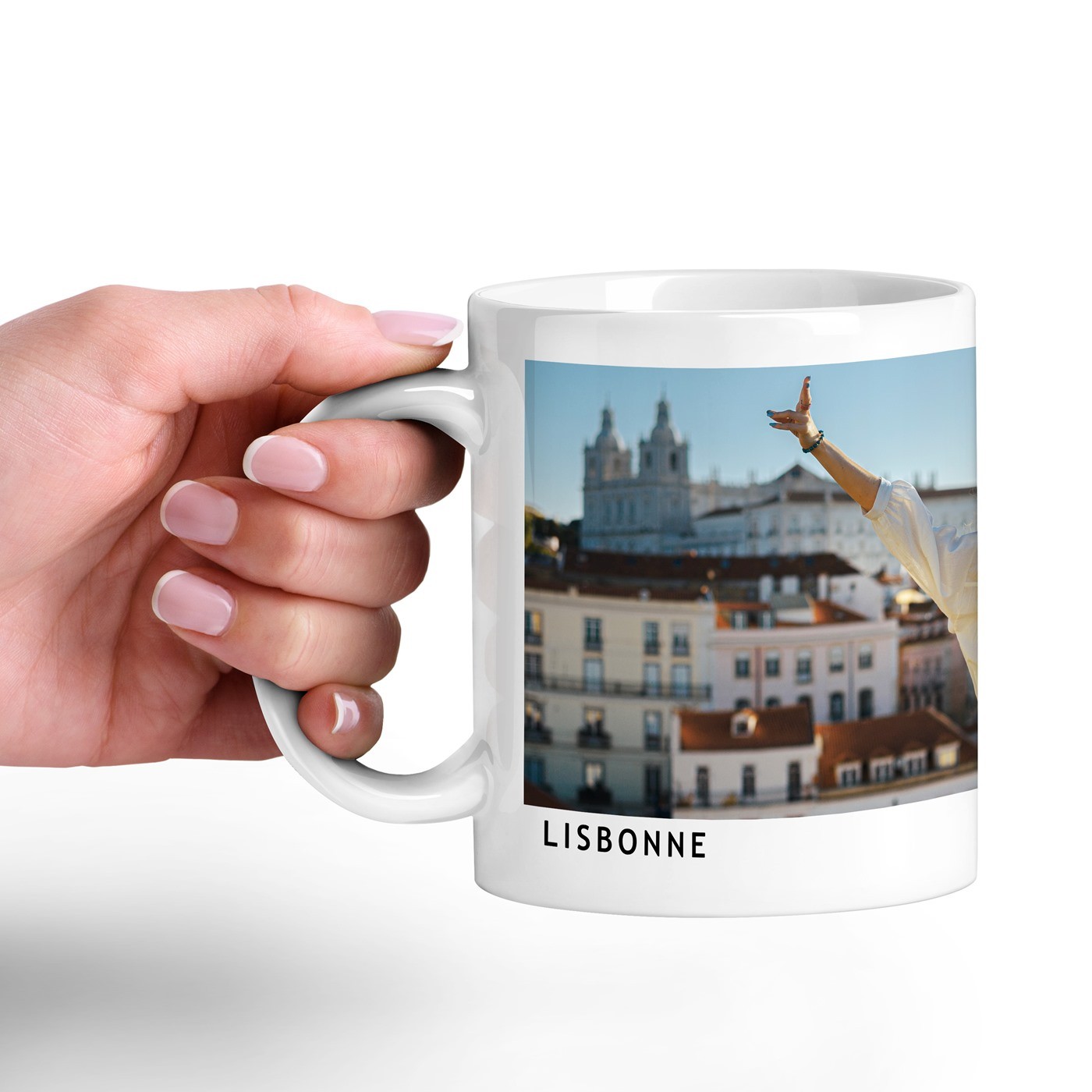 Mug de cerámica blanca Murrano con foto - Recuerdo de vacaciones