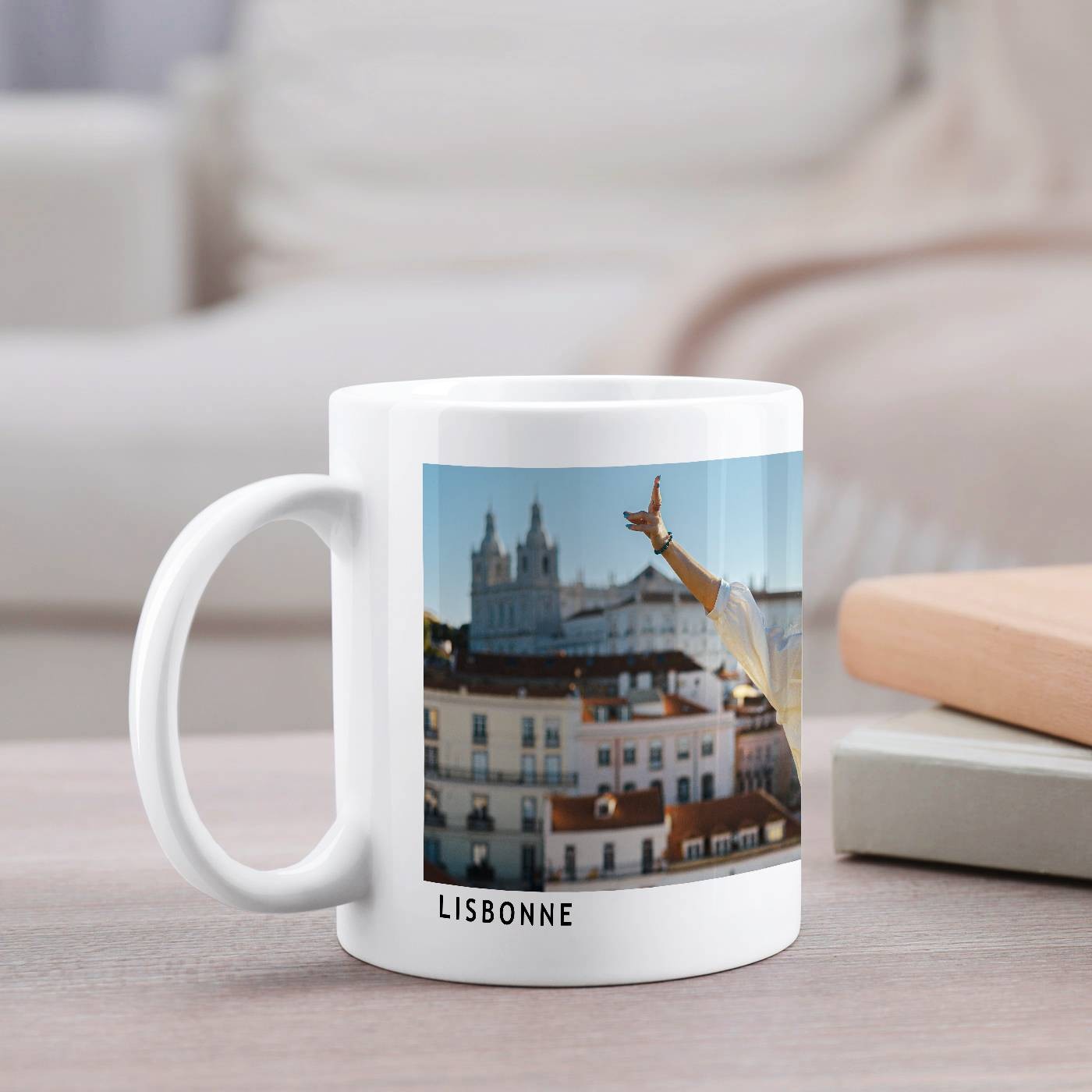 Mug de cerámica blanca Murrano con foto - Recuerdo de vacaciones