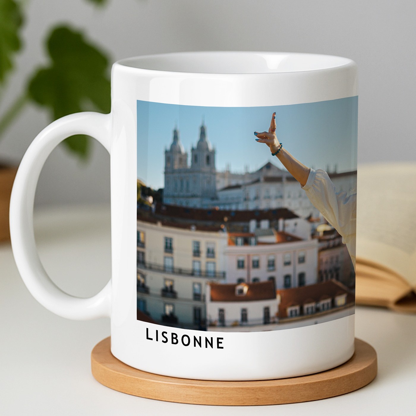 Mug de cerámica blanca Murrano con foto - Recuerdo de vacaciones
