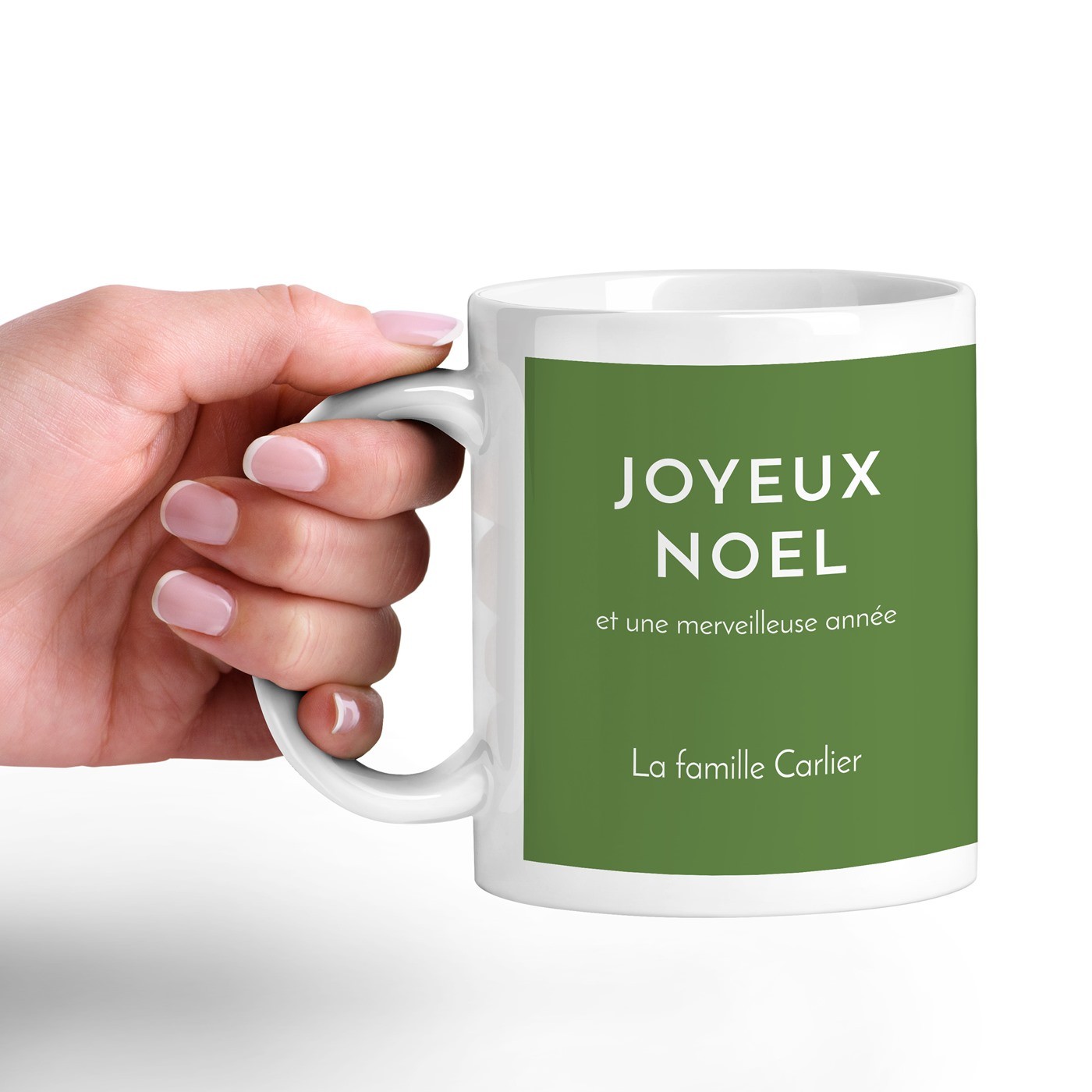 Mug de cerámica blanca Murrano con foto para padres Navidad
