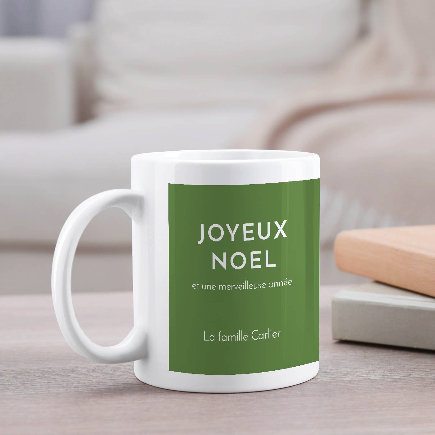 Mug de cerámica blanca Murrano con foto para padres Navidad