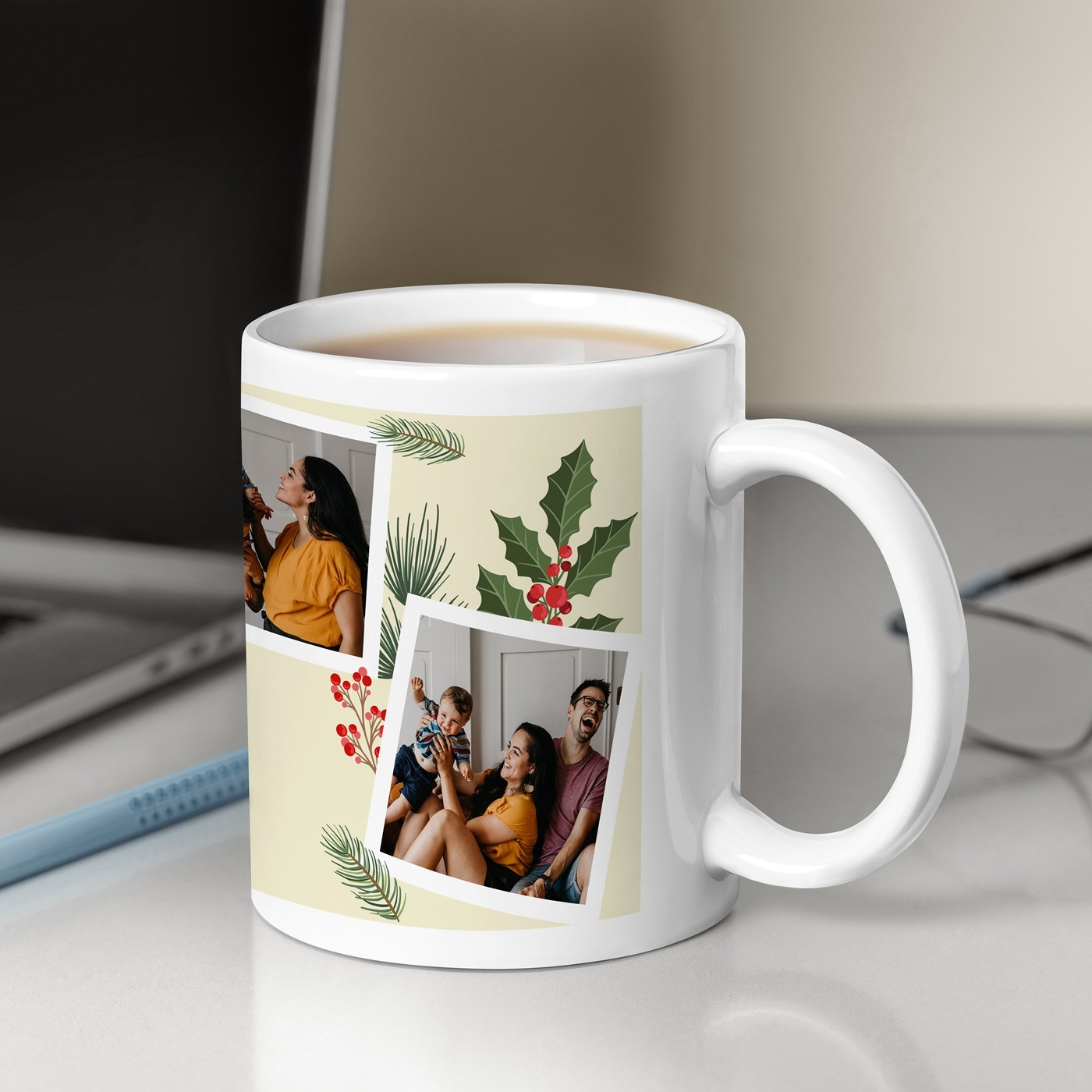 Mug de cerámica personalizado Murrano para pareja Navidad