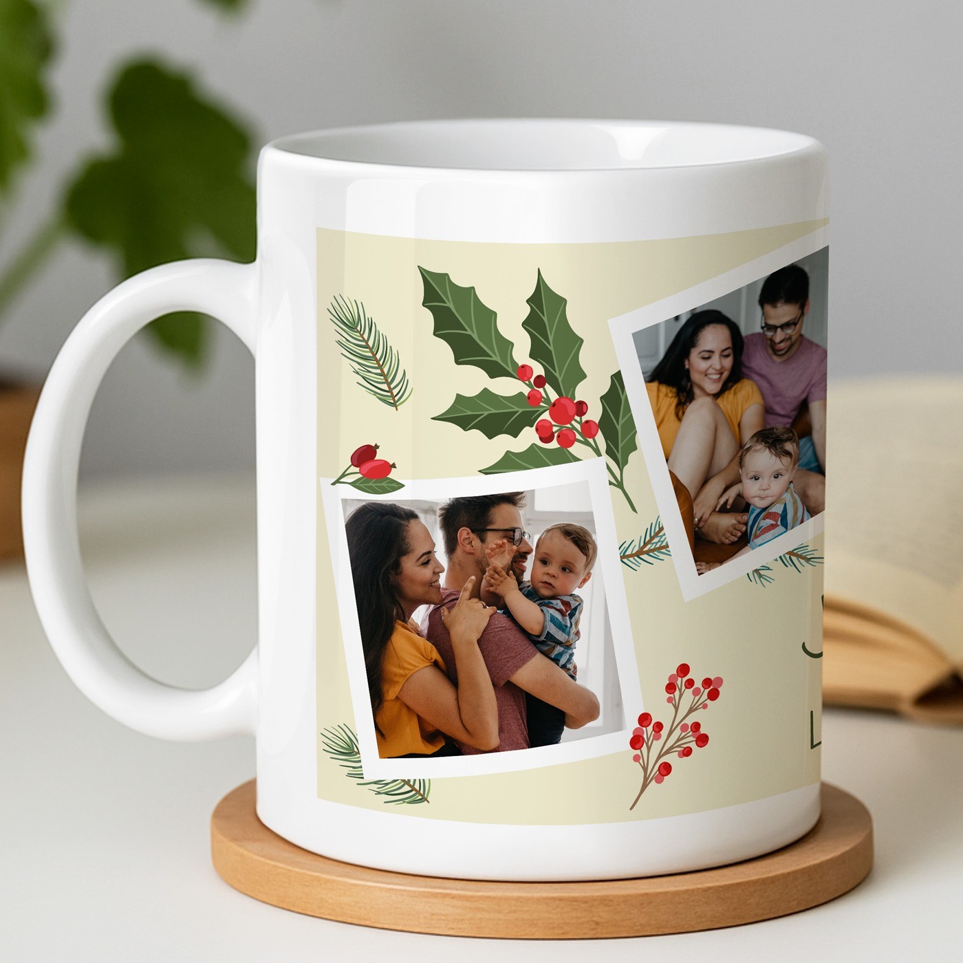 Mug de cerámica personalizado Murrano para pareja Navidad