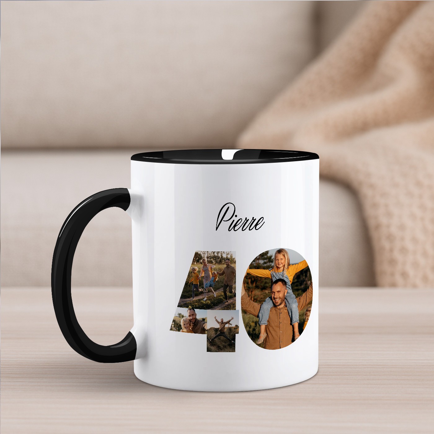 Mug de cerámica personalizado Murrano para el cumpleaños número 40 de mi marido