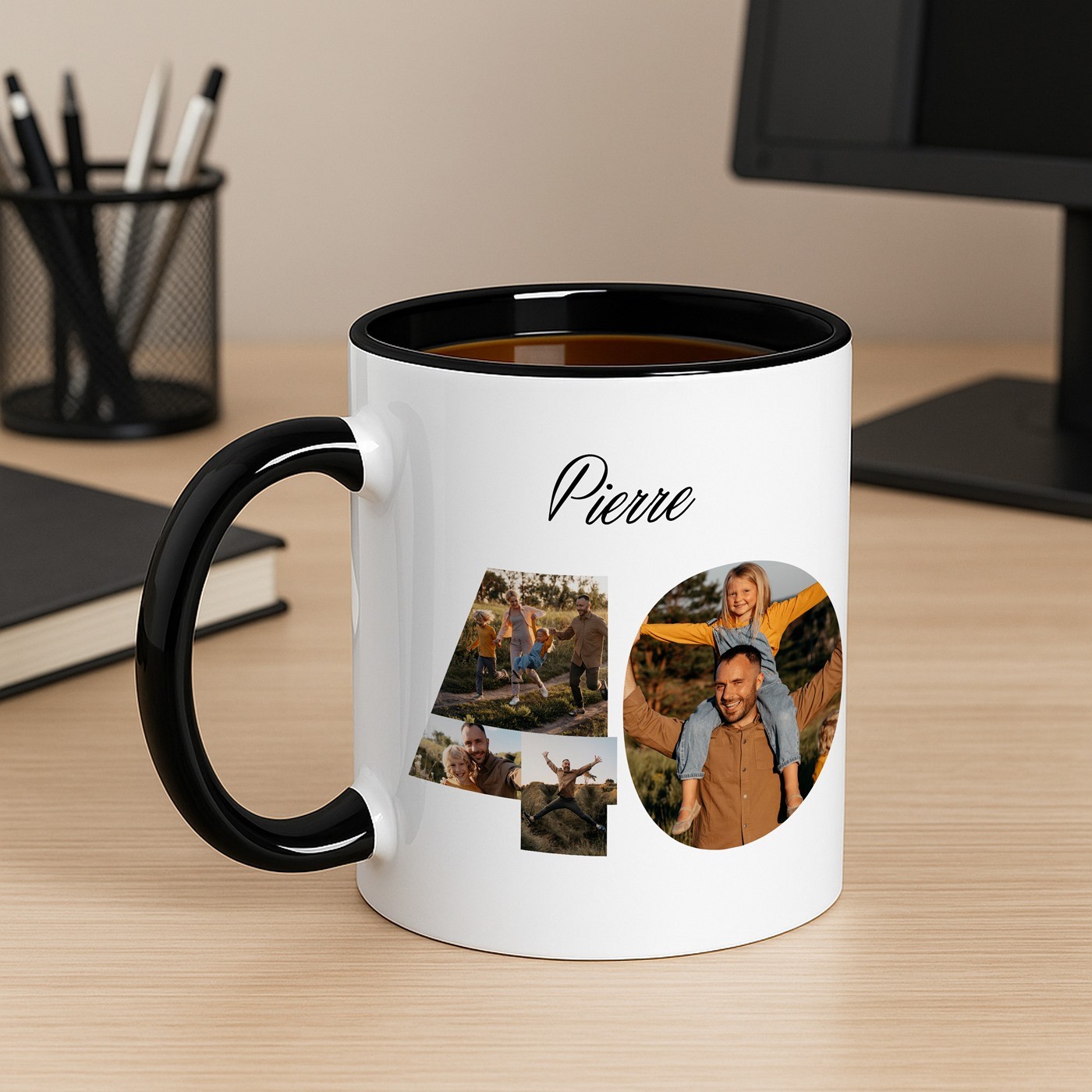 Mug de cerámica personalizado Murrano para el cumpleaños número 40 de mi marido