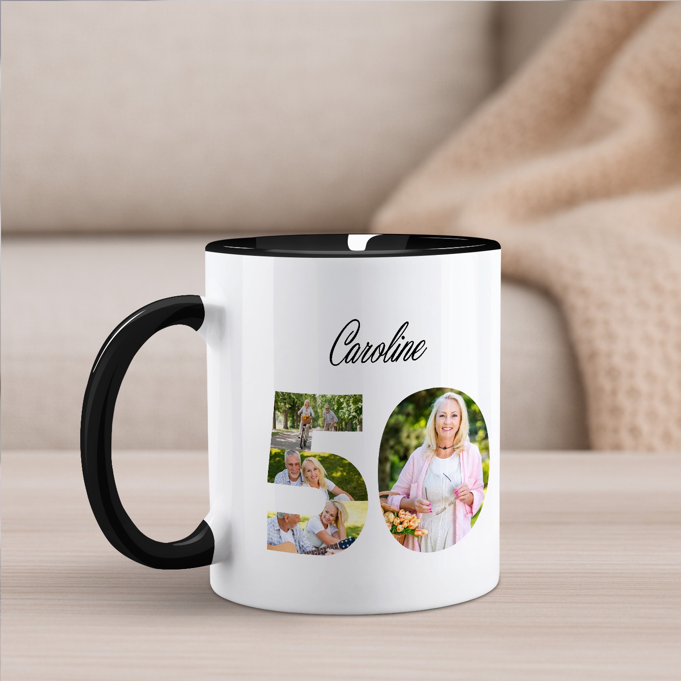 Murrano Personalized Ceramic Mug for Mom's 50th Birthday
