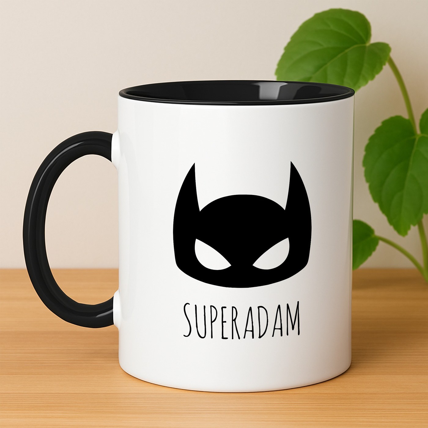 Mug de cerámica Murrano - Blanco con base negra y personalización para el cumpleaños de un amigo