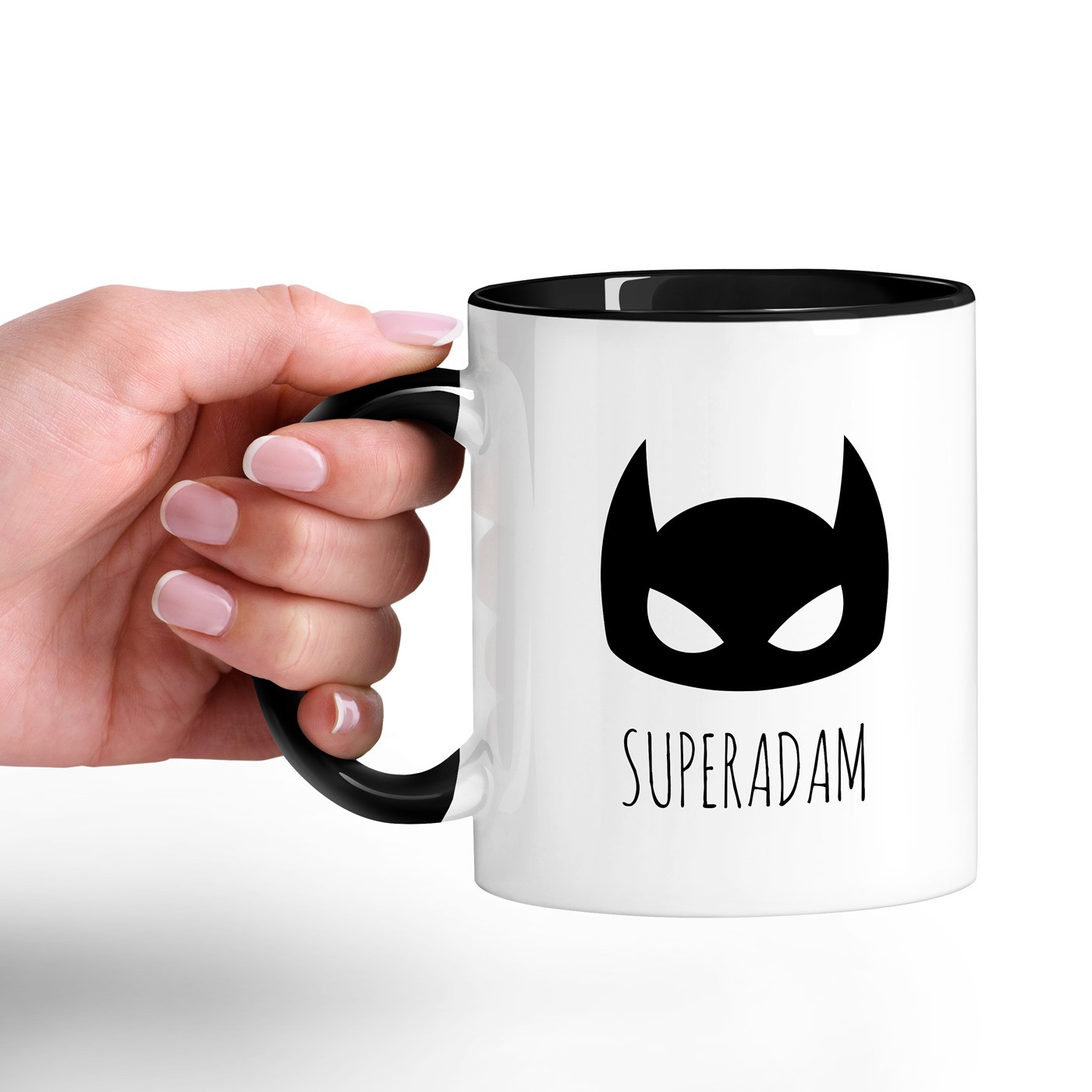 Mug de cerámica Murrano - Blanco con base negra y personalización para el cumpleaños de un amigo