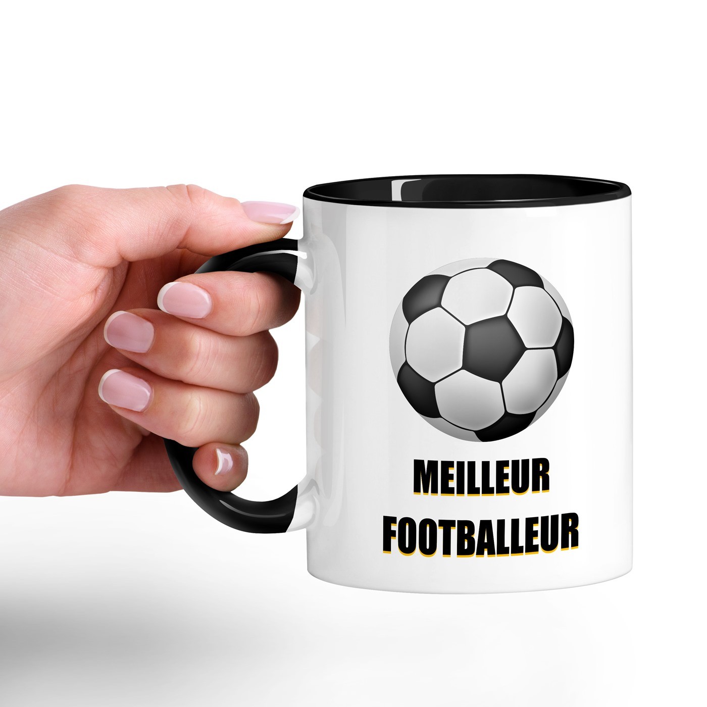 Murrano Ceramic Mug with Black and White Design for Football Fan's 18th Birthday