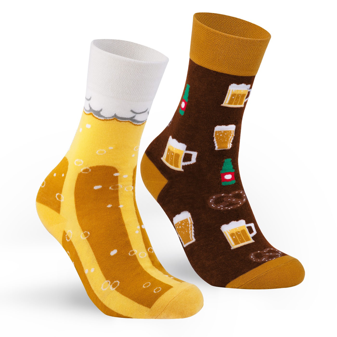 Murrano Beer Pattern Socks, Size 43-46