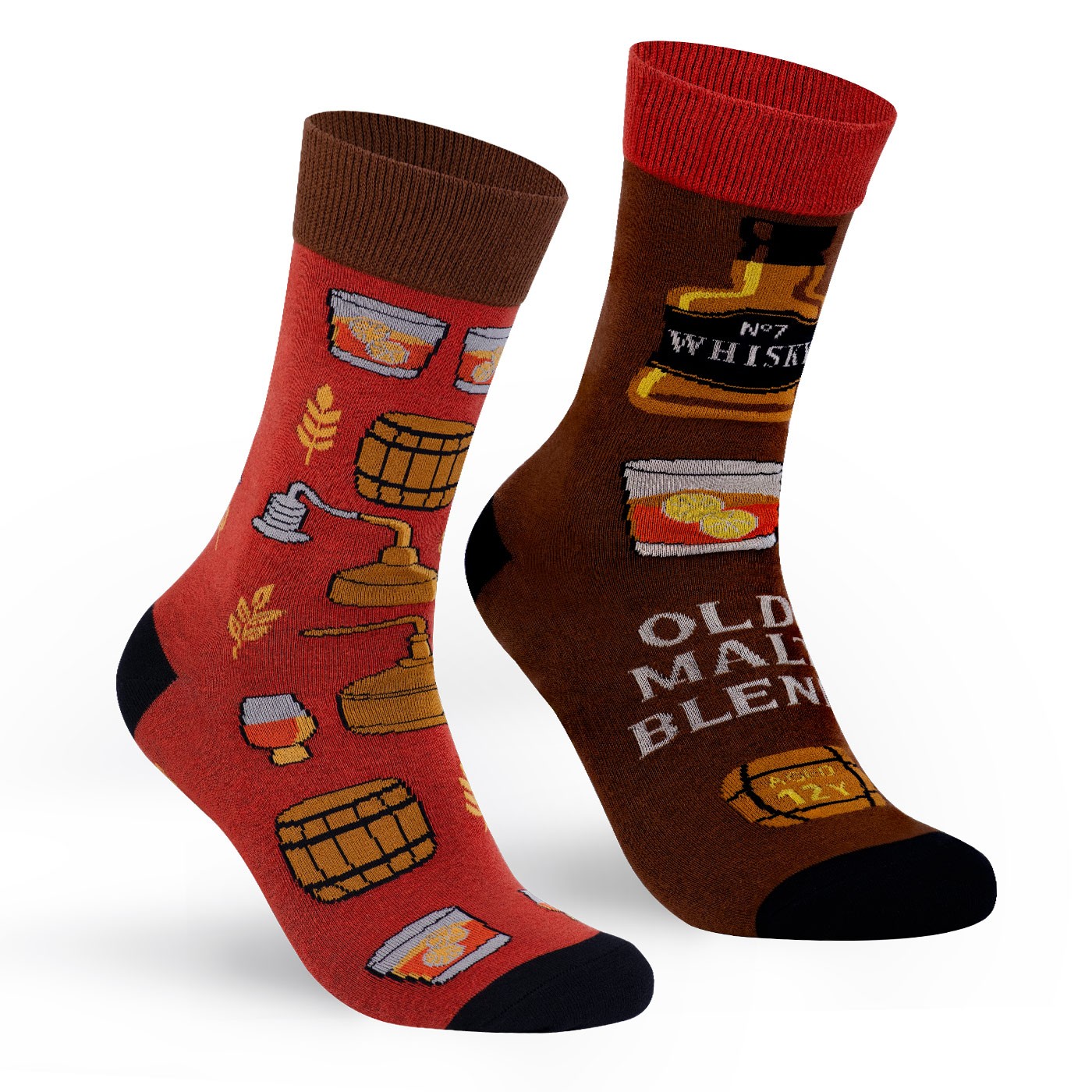 Calcetines Murrano con motivo de whisky, talla 38-42
