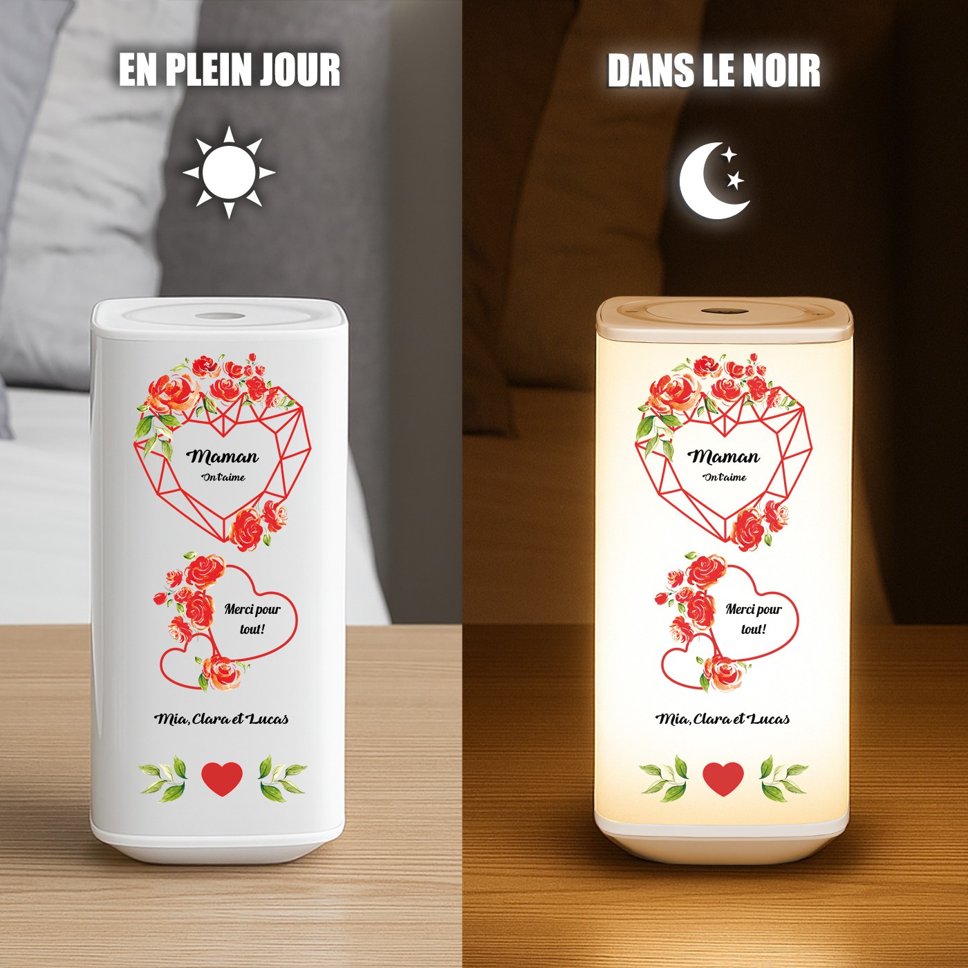 Murrano LED Night Light with Personalized Print for Mom