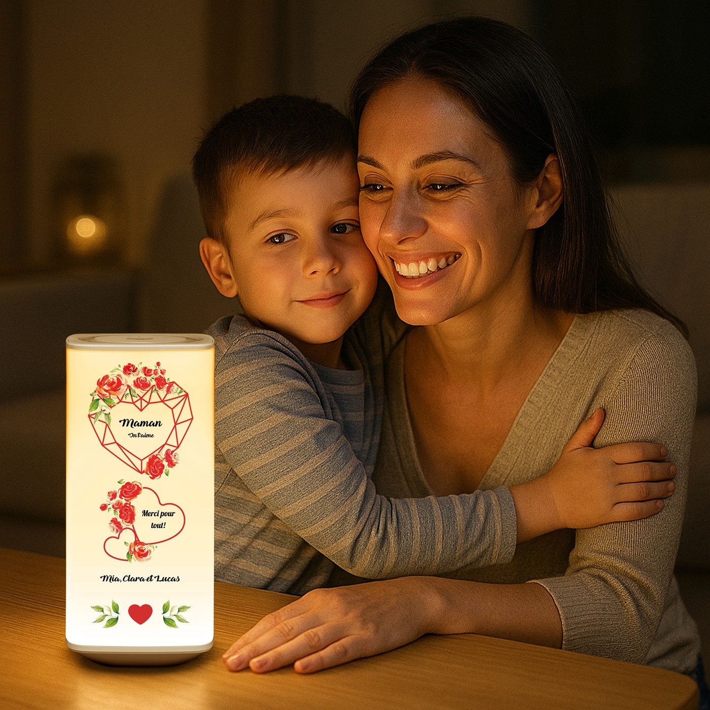 Murrano LED Night Light with Personalized Print for Mom