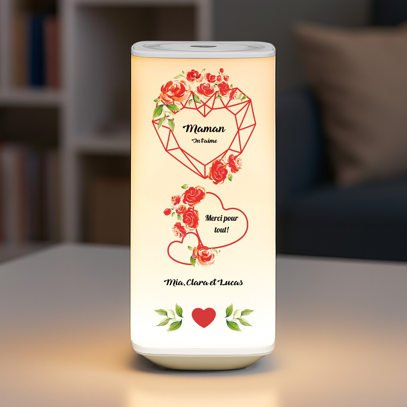 Murrano LED Night Light with Personalized Print for Mom