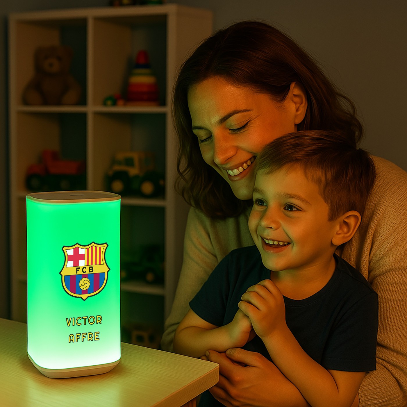 Veilleuse LED FC Barcelone avec impression personnalisée