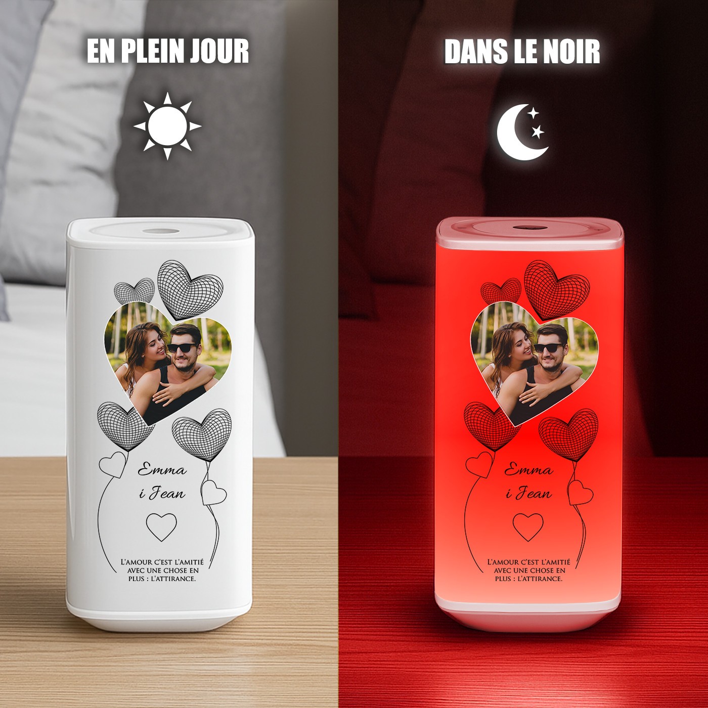 Veilleuse LED Murrano avec Impression Personnalisée et Texte