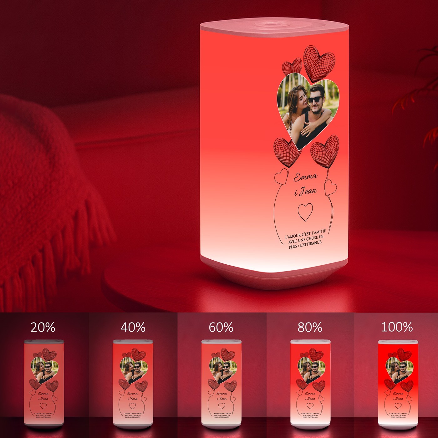 Veilleuse LED Murrano avec Impression Personnalisée et Texte