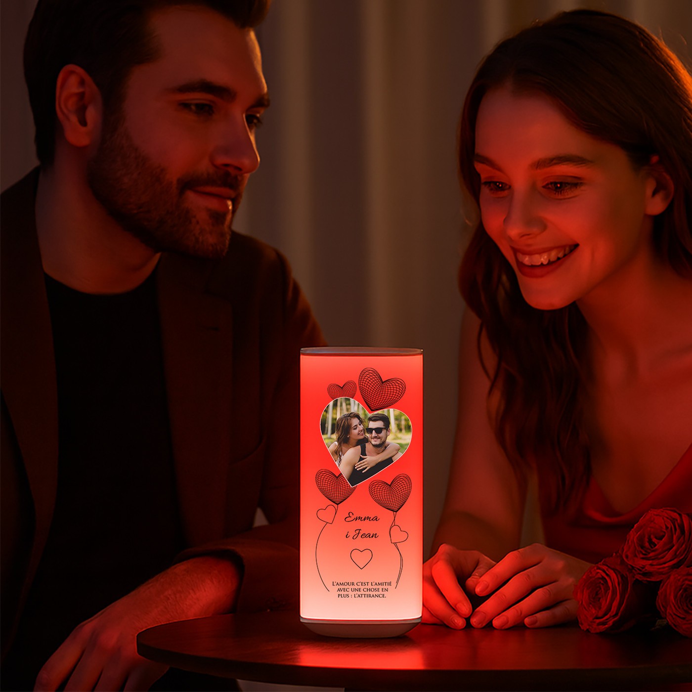 Veilleuse LED Murrano avec Impression Personnalisée et Texte