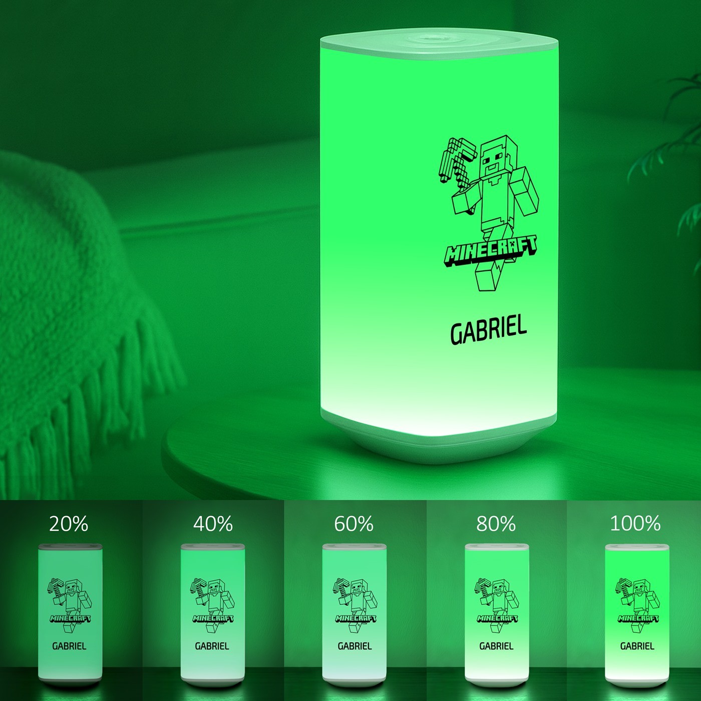Minecraft Themed LED Night Light with Custom Print