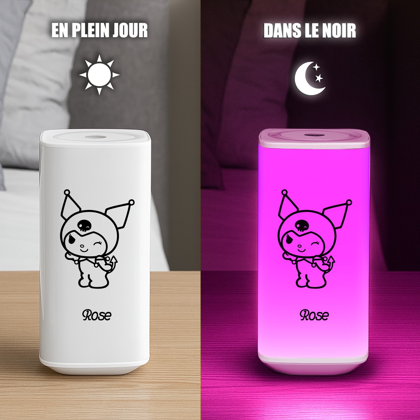 LED Night Light with Kuromi Print for Little Girls