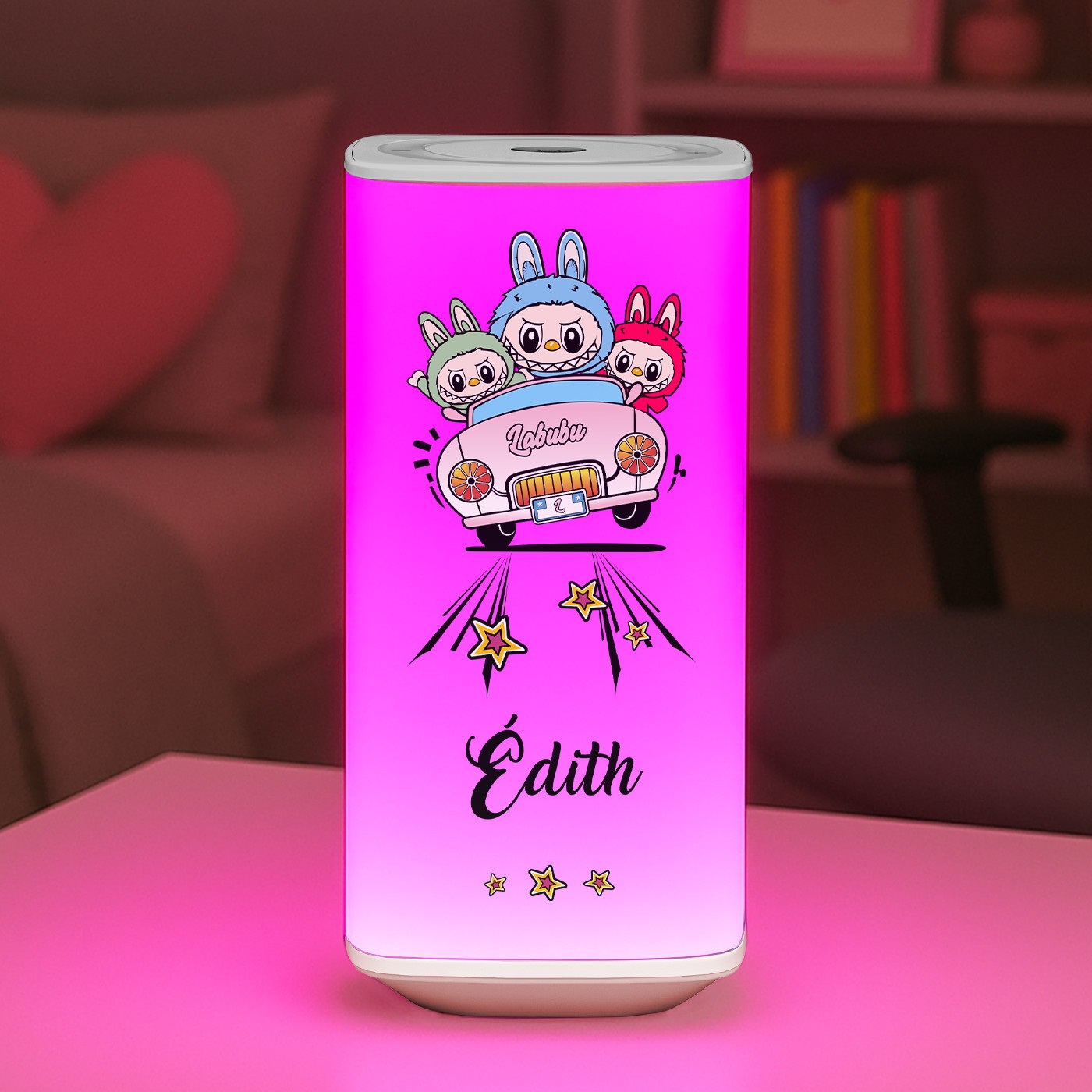 Lámpara de noche LED con impresión personalizada para un pequeño fan de Labubu