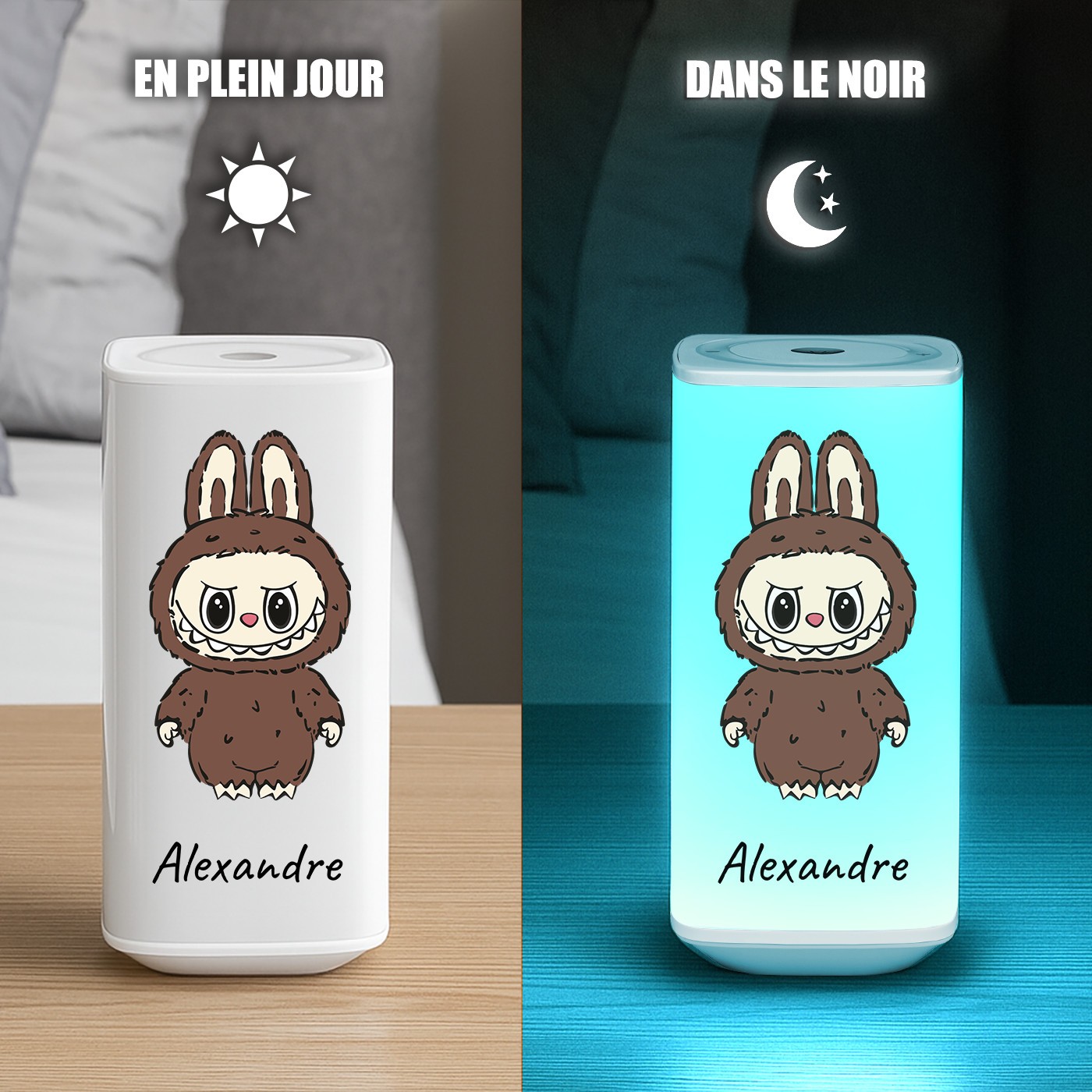 Veilleuse LED Murrano Labubu - Personnalisée avec un motif adoré des enfants