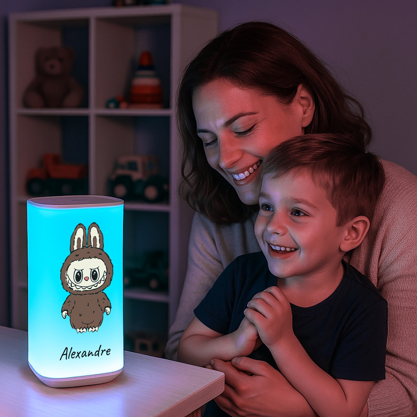 Veilleuse LED Murrano Labubu - Personnalisée avec un motif adoré des enfants