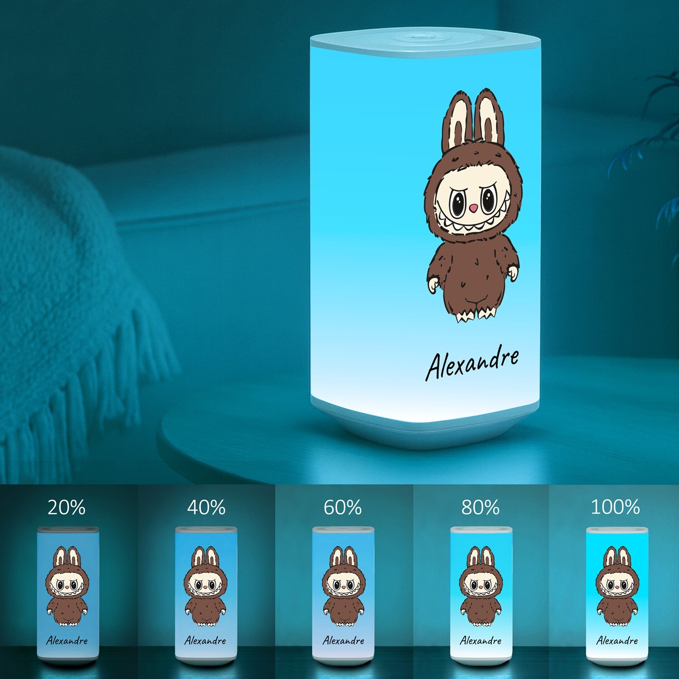 Veilleuse LED Murrano Labubu - Personnalisée avec un motif adoré des enfants