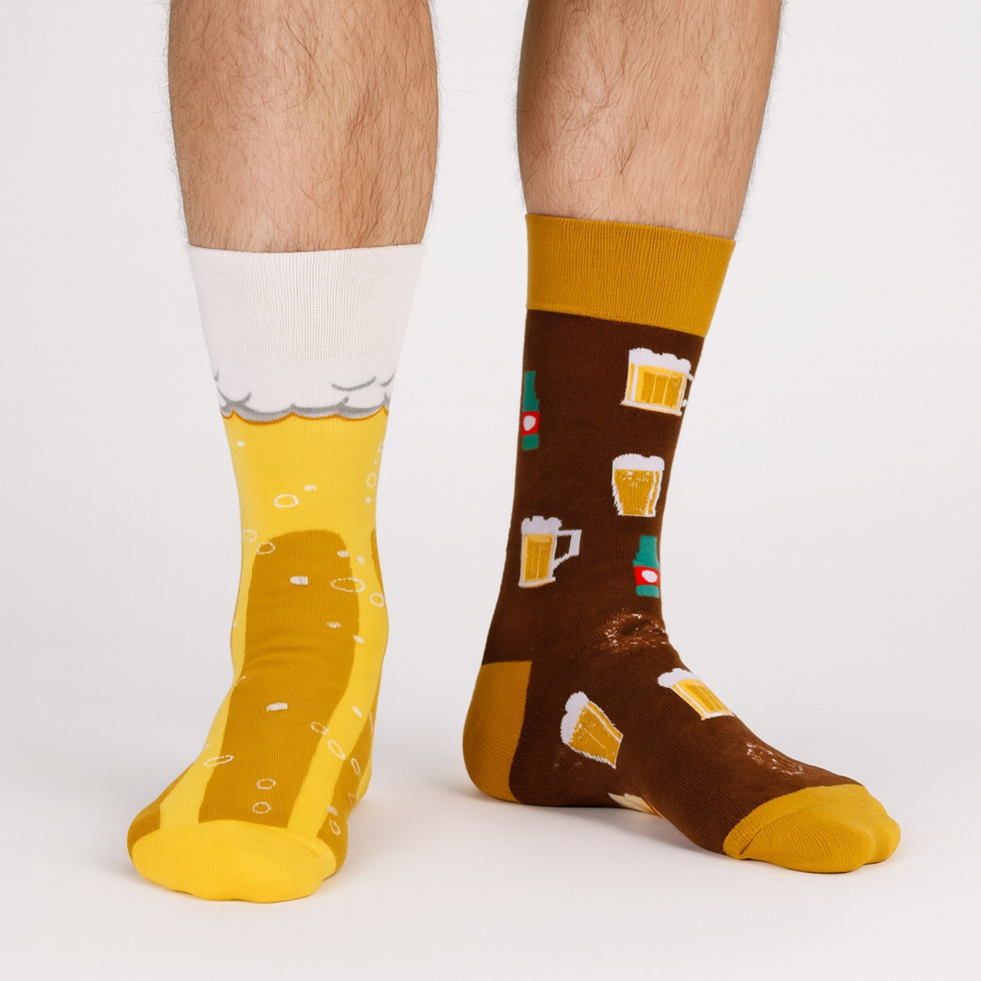 Calcetines Murrano con motivo de cerveza, talla 43-46