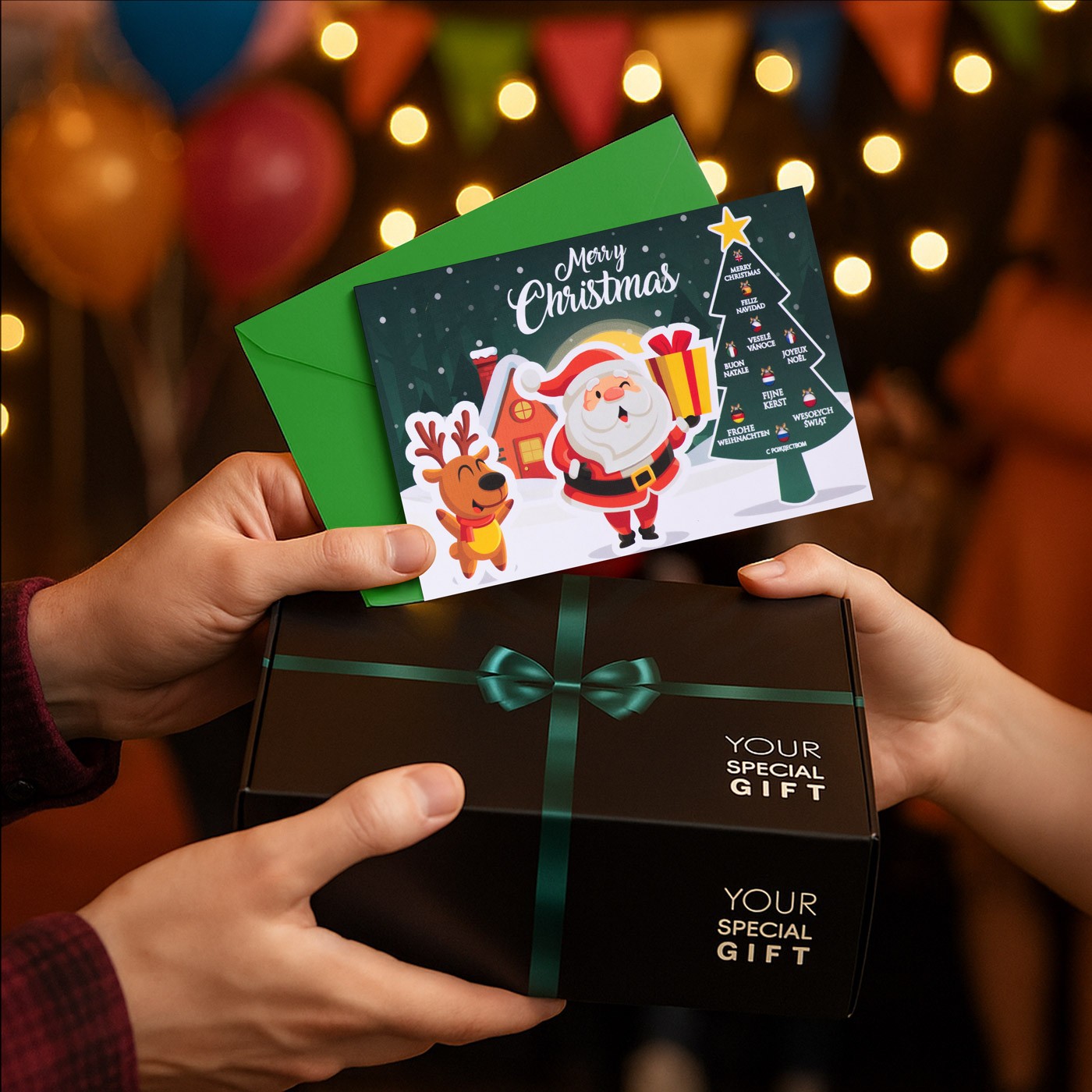 Tarjeta de Navidad Murrano 3D
