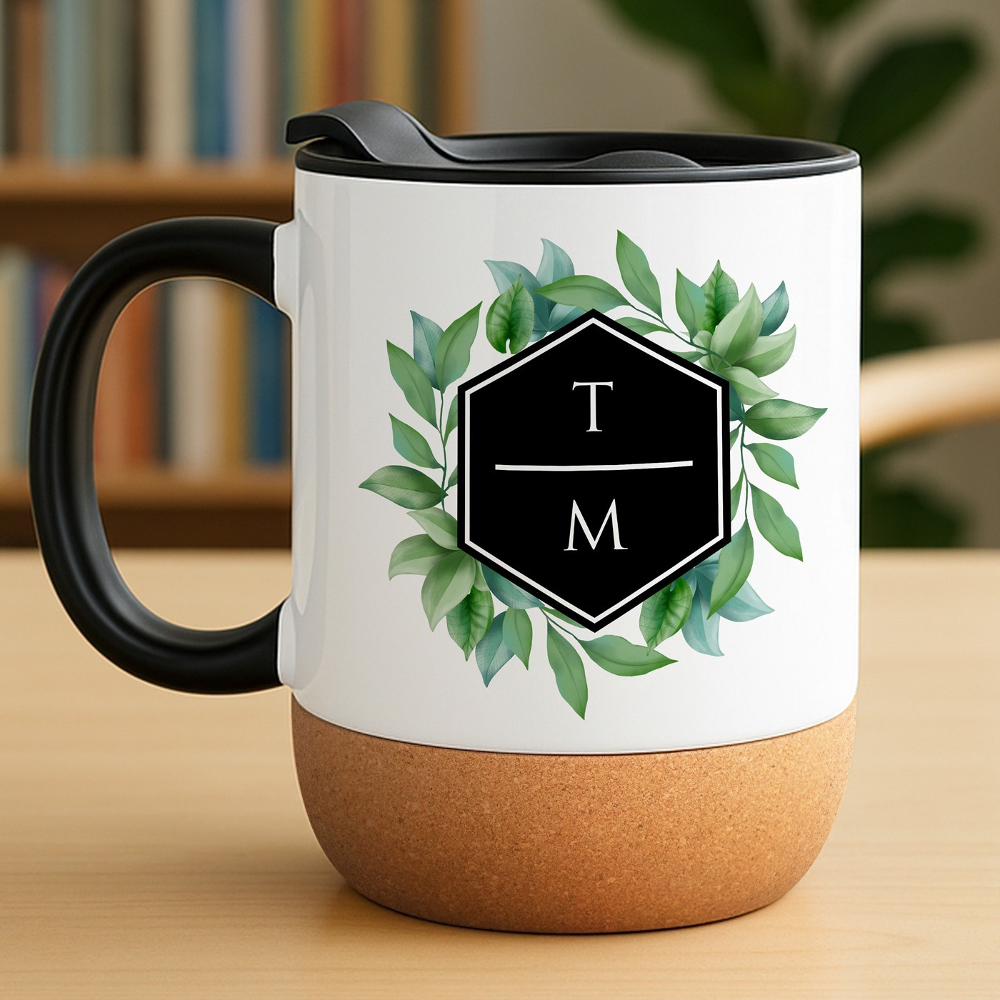 Mug de cerámica blanca Murrano con tapa y impresión personalizada para regalo de aniversario