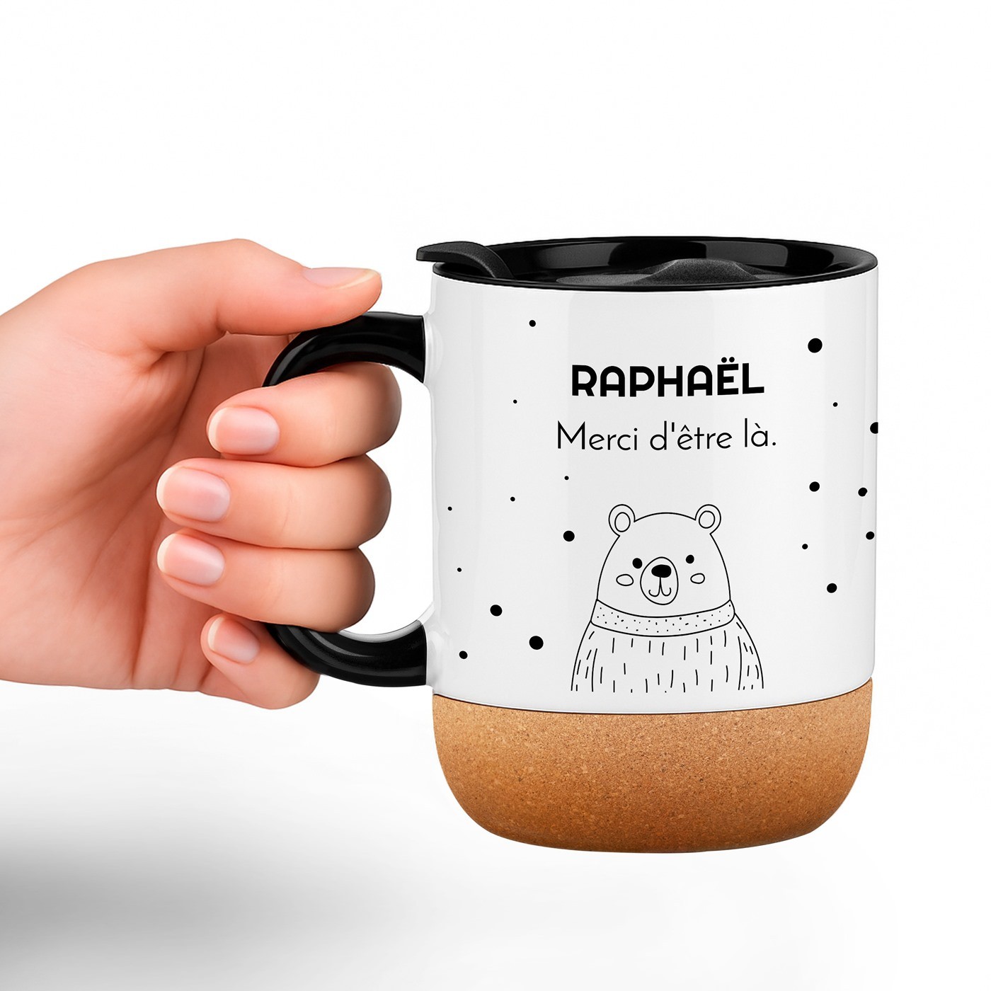 Mug de cerámica blanca Murrano con tapa para amigo o cónyuge de aniversario